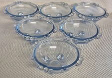 Set Of 6 Antique Art Deco Blue