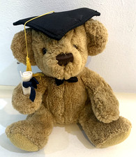 Vintage A&A Graduation Teddy Bear Plush Beanie Soft Toy  7''/17cm