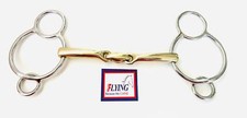 Universal 3 Ring Gag Horse Bit Curved  Turtle Mouth with German Silver & SS BNWT