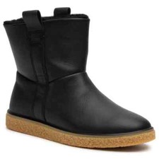 ECCO BNIB Ladies Pull-on Ankle Boots CREPETRAY W Black Leather UK 6.5-7 / EU 40