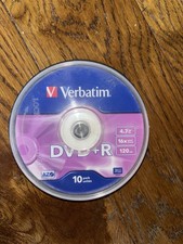 VERBATIM DVD+R  BLANK DISCS 10 SPINDLE DVD+R 4.7GB 16x-43498 Non Print