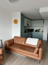 Tan Leather 3 Seater Sofa - Based in Leeds 