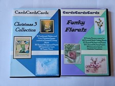 CardzCardzCardz Set Of 2 Clip Art PC CD-ROMS - Christmas 3 & Funky Florals