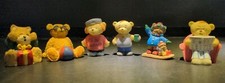 6 Collectable Vintage Ceramic miniature Teddy Bears VGC no damage