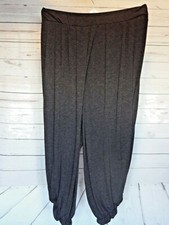 Lagenlook Stretch Jersey Balloon Harem Trousers in Grey One Size: UK16 18 20 22