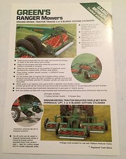 GREENS Ranger Cylinder Gang Mowers Trailed Hy-Lift 1970s Original Sales Brochure