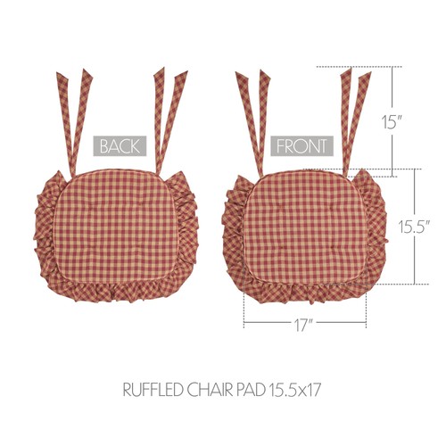 Burgundy check ruffled - burgundy, chair