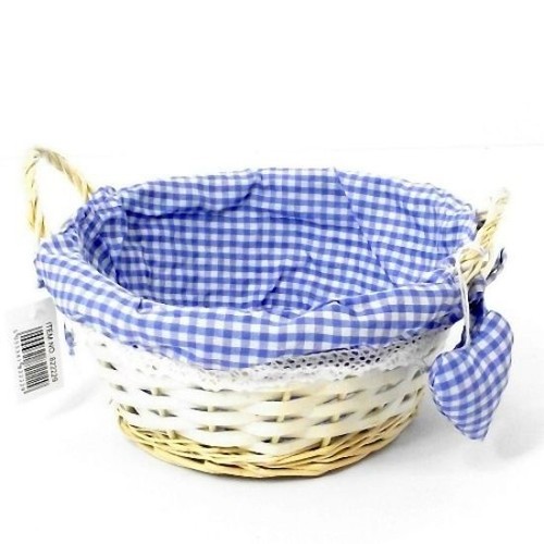 Round blue gingham - blue,