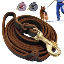 Real Leather Dog Lead Large