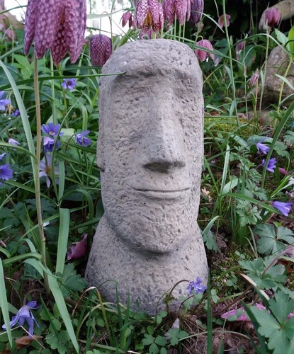 Stone garden small moai head - garden,