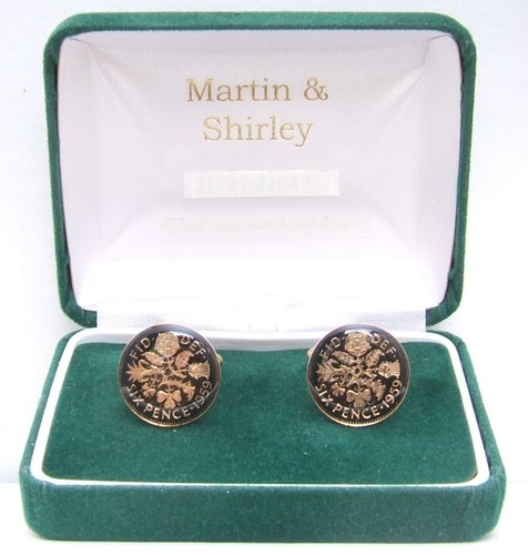 1959 sixpence cufflinks - 1959, from