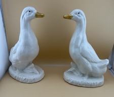 2 Ceramic Duck Figures 9”
