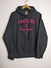 Crooks & Castles Hoodie Mens L Large Black Pink Cocaine Caviar Jumper Sweater