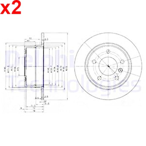 Brake disc delphi - 2x, bmw