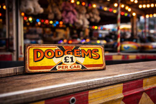 Dodgems sign fairground - , circus