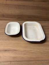 2 X Vintage enamel pie dish