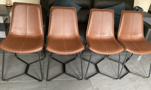 Brown vegan leather dining - vegan,