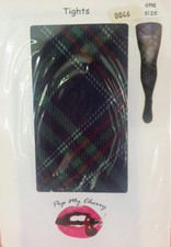 Vintage Pop My Cherry Blue & Green Check Tights