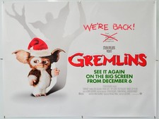 GREMLINS (2019 re-release) Original Cinema Quad Movie Poster - Zach Galligan