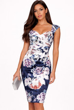 Lipsy VIP Floral Satin Bodycon
