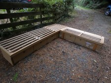 L shape Caravan,canal boat, seating or  large double bed ,cushions available