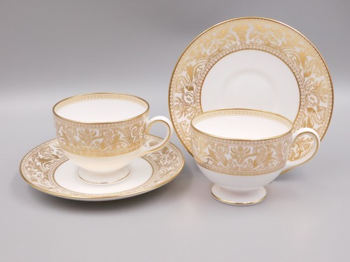 Two wedgwood gold florentine - two,