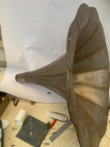 Antique brass horn for - antique,