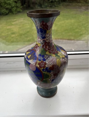 Chinese cloisonné enamel - enamel, vase