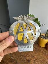 Vintage Chrome / Enamel AA Car Badge Number reference 5C48420