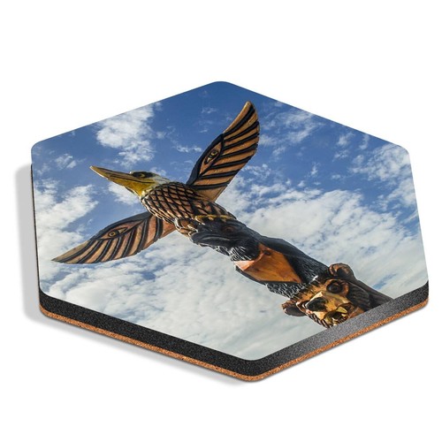 Hexagon mdf coaster wooden - mdf,