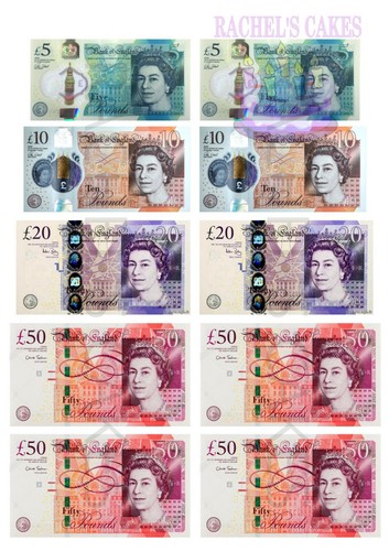 Mixed edible notes money cake - edible,