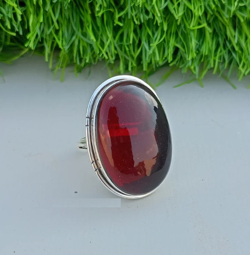 Natural garnet ring 925 - natural,