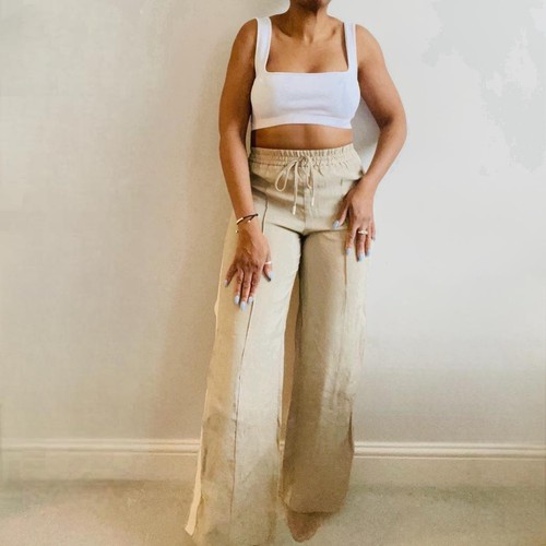 Zara beige wide - zara, trousers