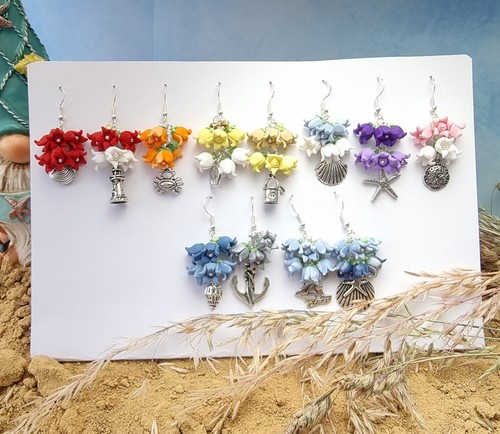 Beach seaside earrings - , with