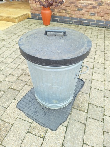 Galvanised metal dustbin not - dustbin,