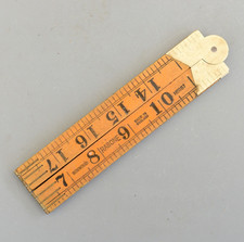 Vintage Rabone England No 1167 Boxwood & Brass Folding Ruler 24'' Rule