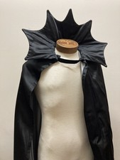 Black Halloween Vampire Cloak Silver Lining Length: 53” (1)