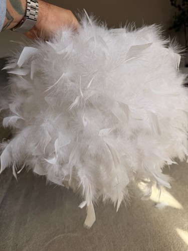 30cm white feather light shade - feather,