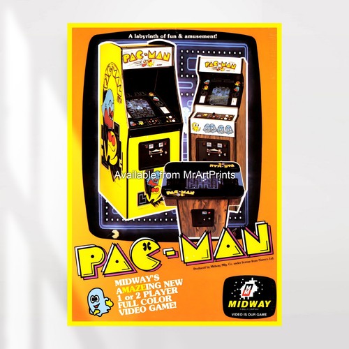 Pac man poster vintage - poster, arcade