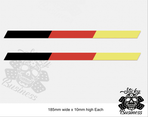 German flag stickers stripe - german, x2