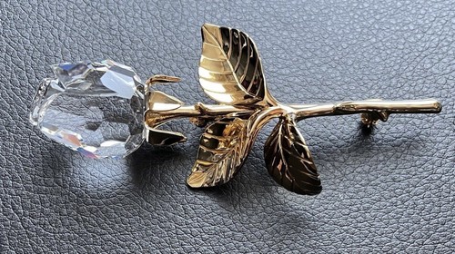 Genuine swarovski rose brooch - genuine,