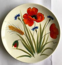 Nuova Ceramica Vicenza, Hand Painted Decorative Poppy Plate, 8"