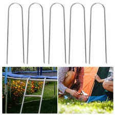 10x Heavy Duty Trampoline U-Shaped Metal Wind Stake Goal Peg Tent Ground Anchor》