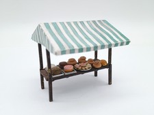 Model Market Bakery Stall With Cakes & Bread - O Scale (1:43) - Very Good Cond