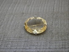 Antique Edwardian Sterling Silver Hallmarked Large 34ct Citrine Pin Brooch c1915