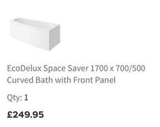 ExoDelux Space saver 1700 X 700/500 Curved Bath With Front Panel