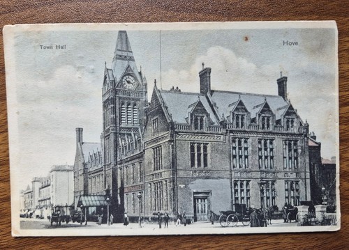 Town hall hove 1907 - town, postcard