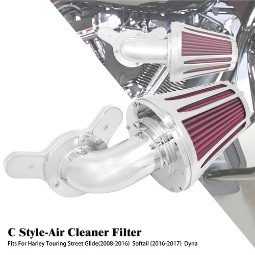 Chrome cone air - filter, red