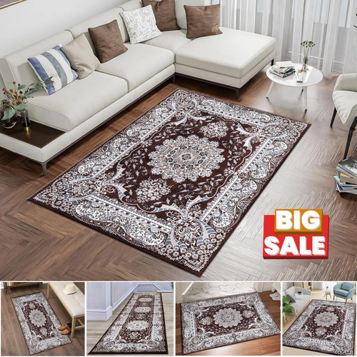 Brown luxury traditional rug - luxury,
