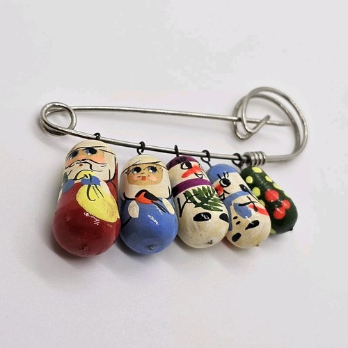 Russian matryoshka winter pin - matryoshka,